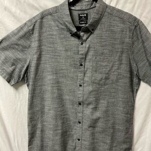 Hurley Gray Short-Sleeve Button Down Shirt